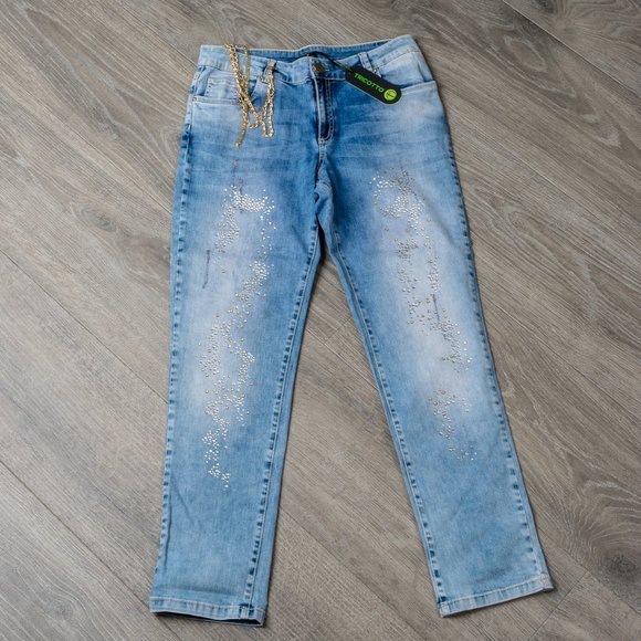 NWT Tricotto jeweled jeans - 12